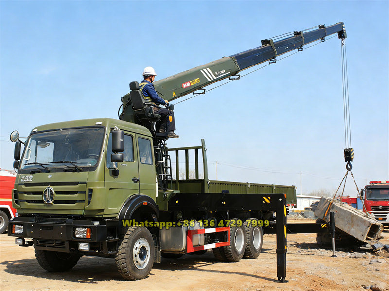 Beiben 6&times;4 truck with palfinger crane