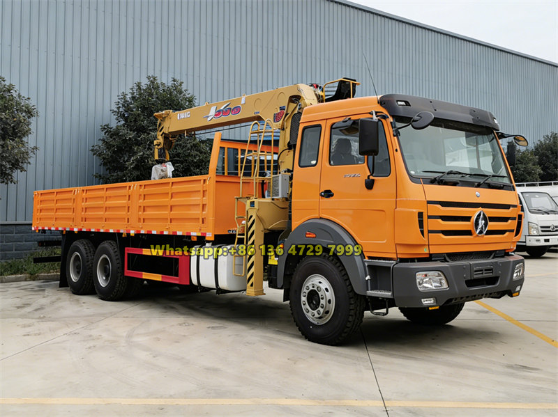 Beiben 6&times;4 heavy duty boom crane truck