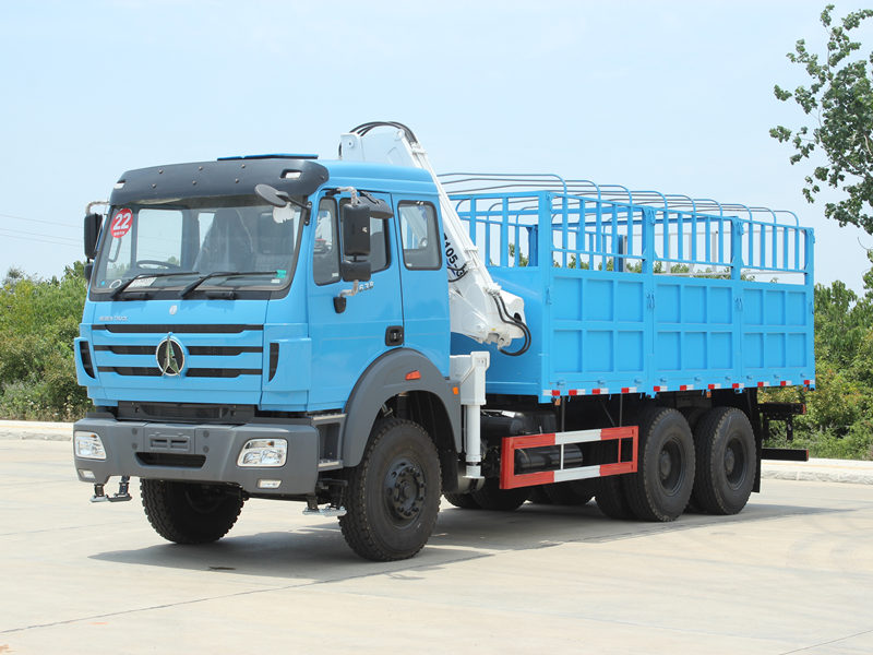 Beiben 2638 truck mounted knuckle boom crane