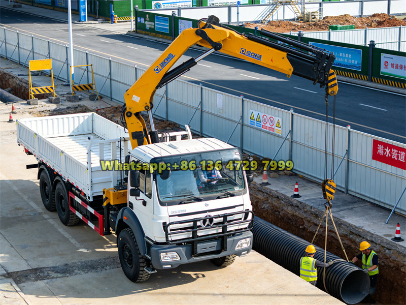 Beiben 6&times;6 boom crane truck application
