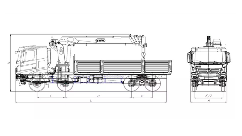 Beiben V3 boom crane truck drawing Beiben V3 boom crane truck drawing