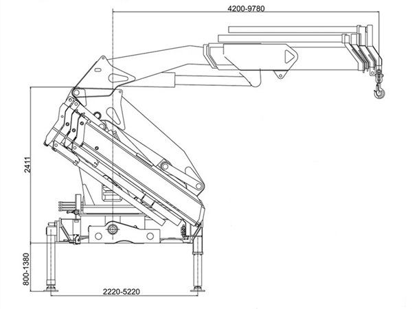 12 ton knuckle crane drawing