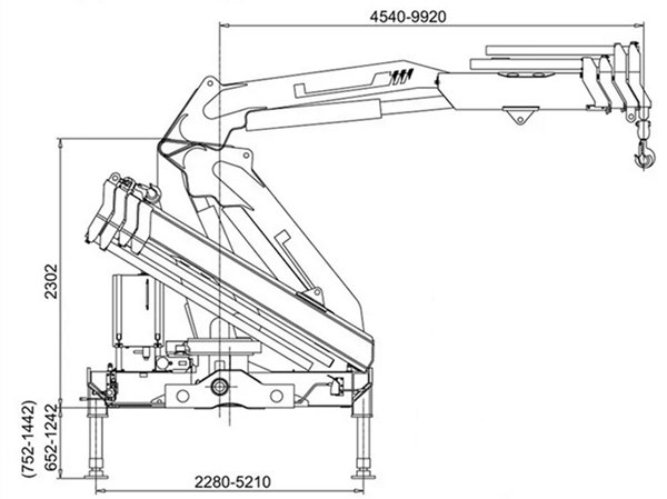 5 ton knuckle crane drawing