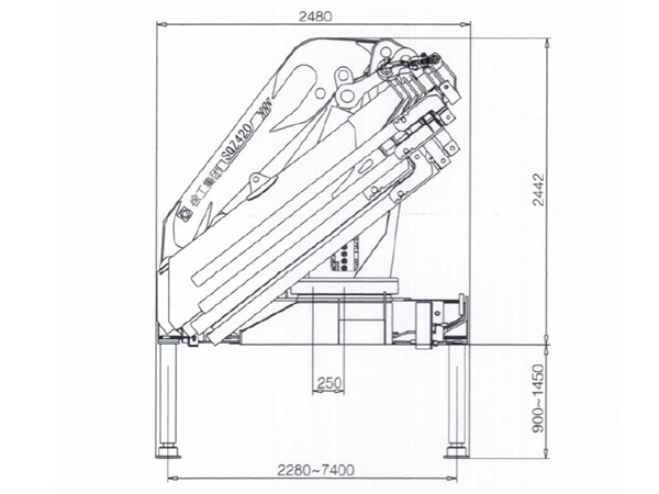 14 ton knuckle crane drawing