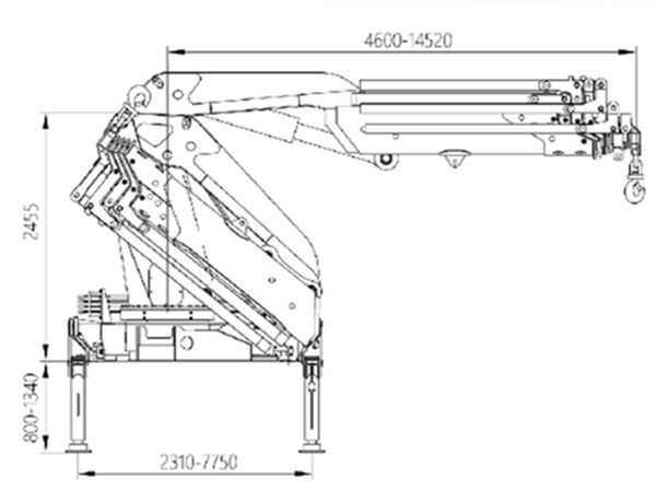20 ton knuckle crane drawing