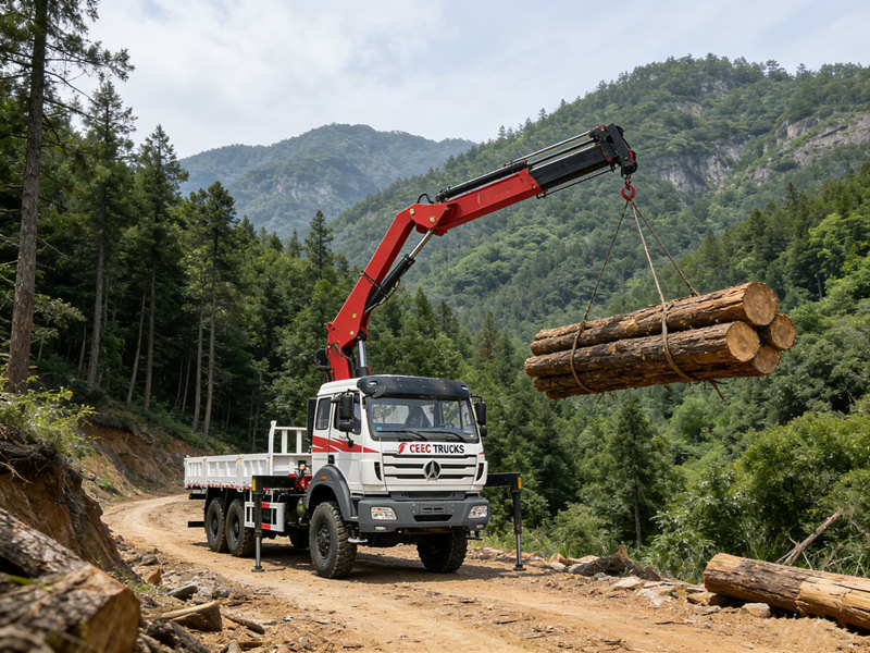 Beiben 6&times;6 truck mounted crane applications