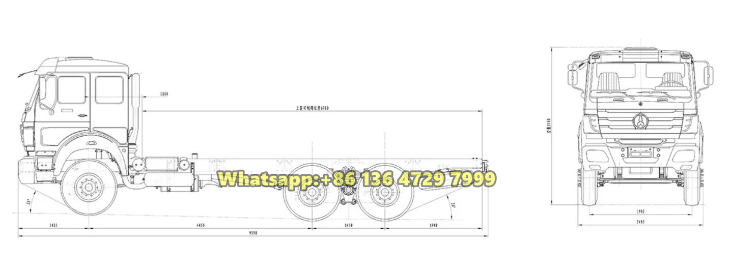 Beiben 6×6 heavy chassis drawing Beiben 6×6 heavy chassis drawing