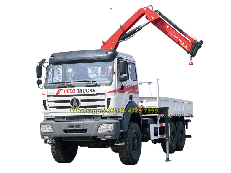 beiben 6x6 knuckle crane truck