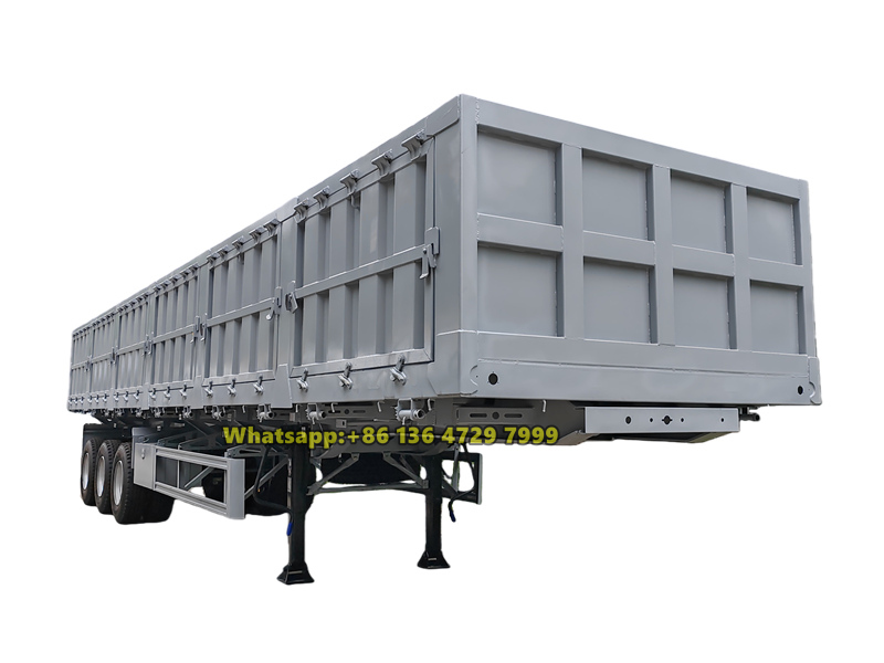 3 axles 60 ton cargo box semi trailer