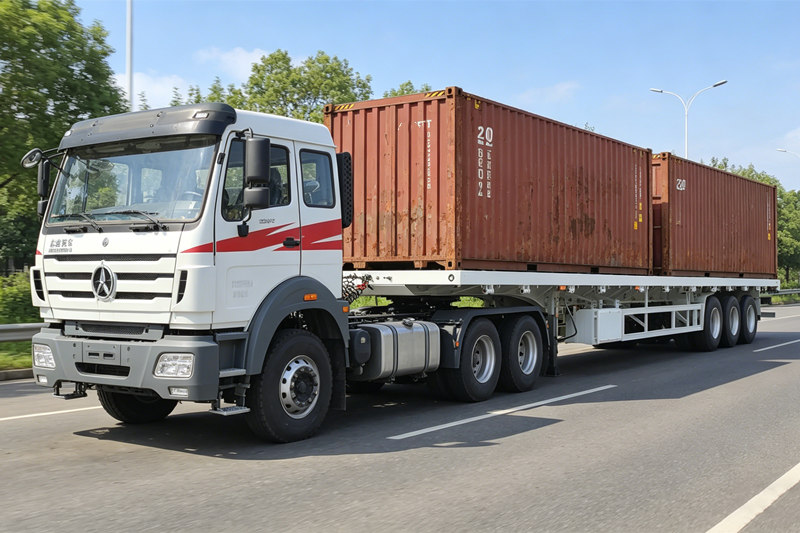 40FT flatbed container trailer applications