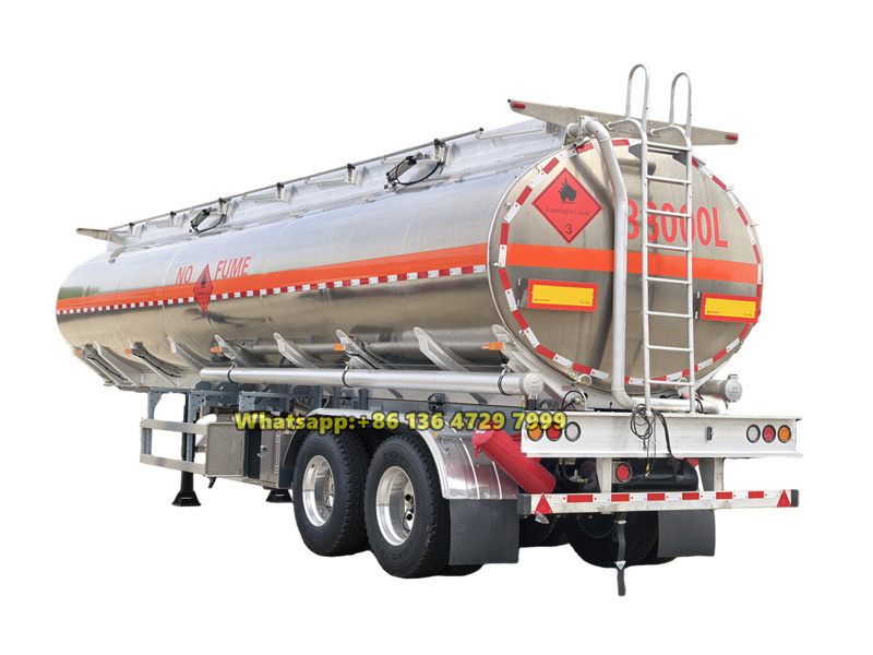 Two-axle aluminum alloy oil tanker semi-trailer