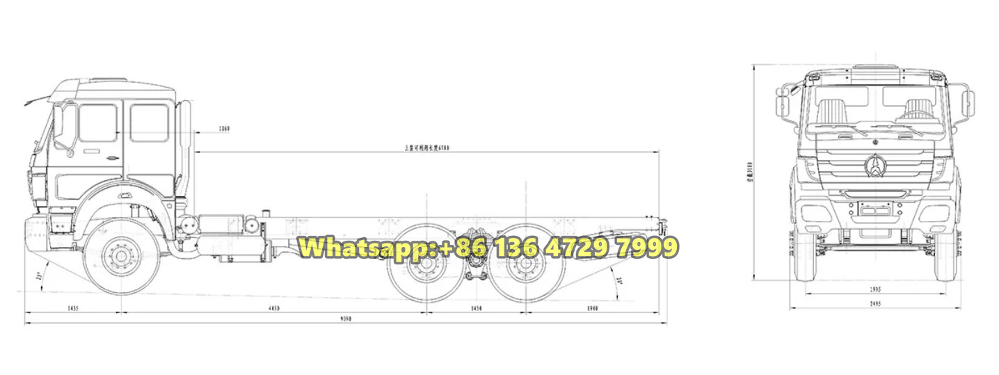 Beiben 6&times;6 heavy chassis drawing