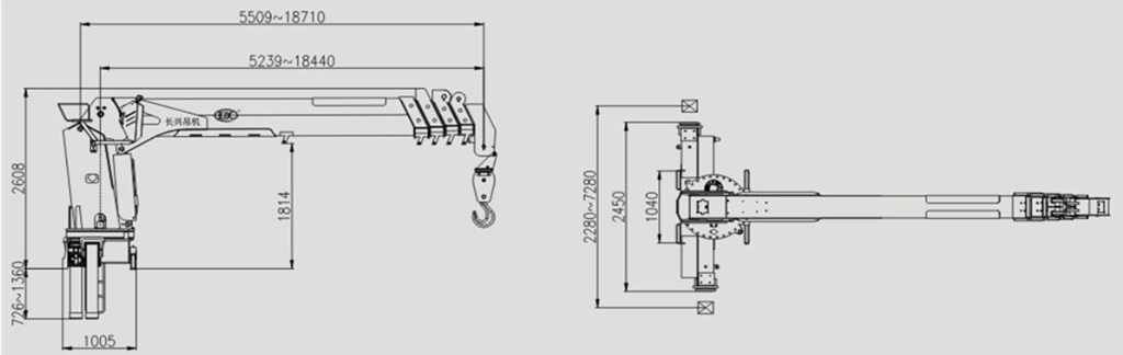 SQS250-5 crane drawing
