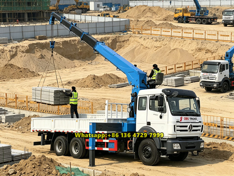 Beiben truck mounted hydrulic crane applications