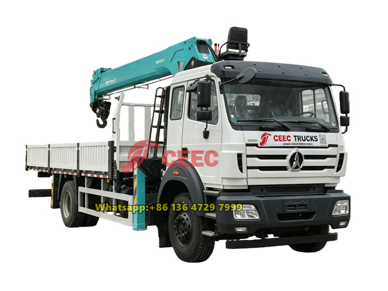 Beiben 4&times;2 8-ton telescopic boom crane truck