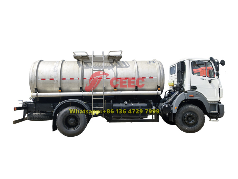 Beiben 6-wheeler stainless steel water bowser truck Beiben 6-wheeler stainless steel water bowser truck