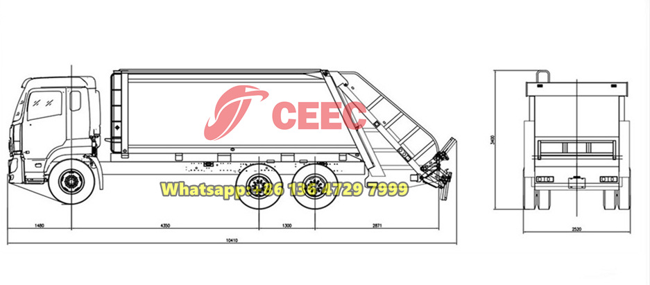 Beiben 6×4 garbage compactor drawing Beiben 6×4 garbage compactor drawing