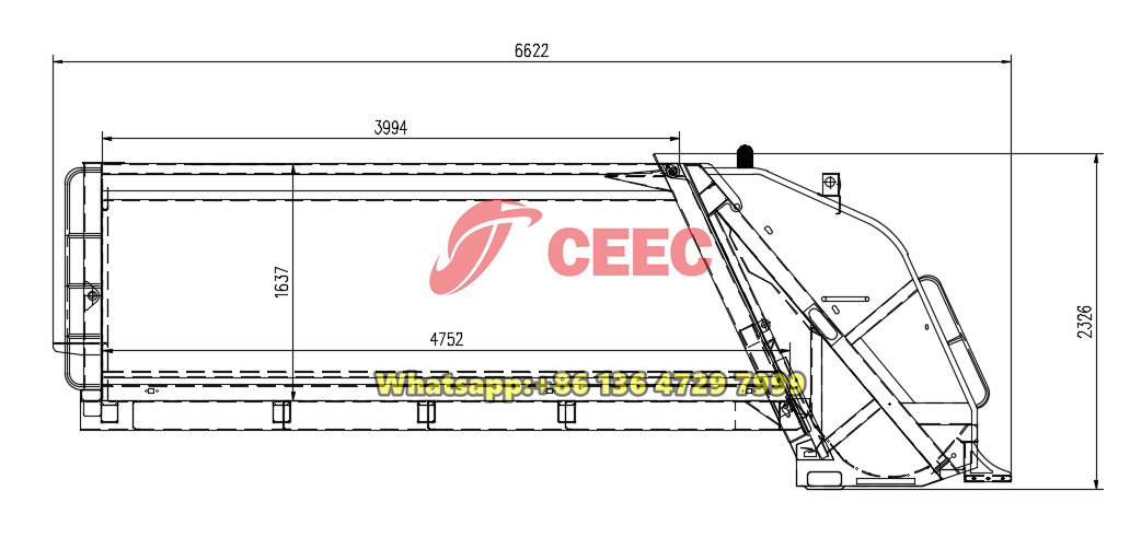 Garbage compactor body kits drawing