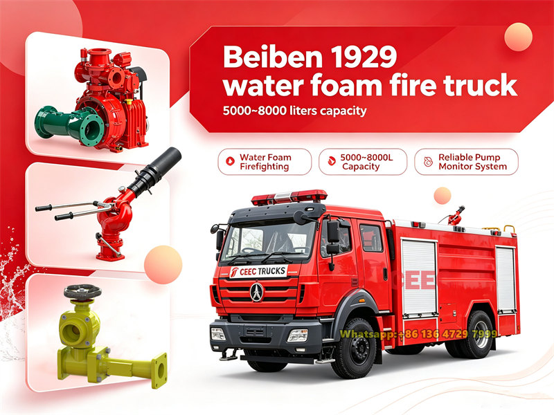 Beiben 1929 water foam fire vehicle