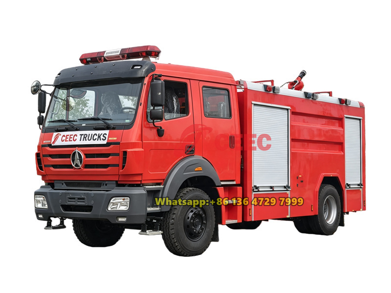 Beiben 4&times;2 8000L water foam tank fire truck