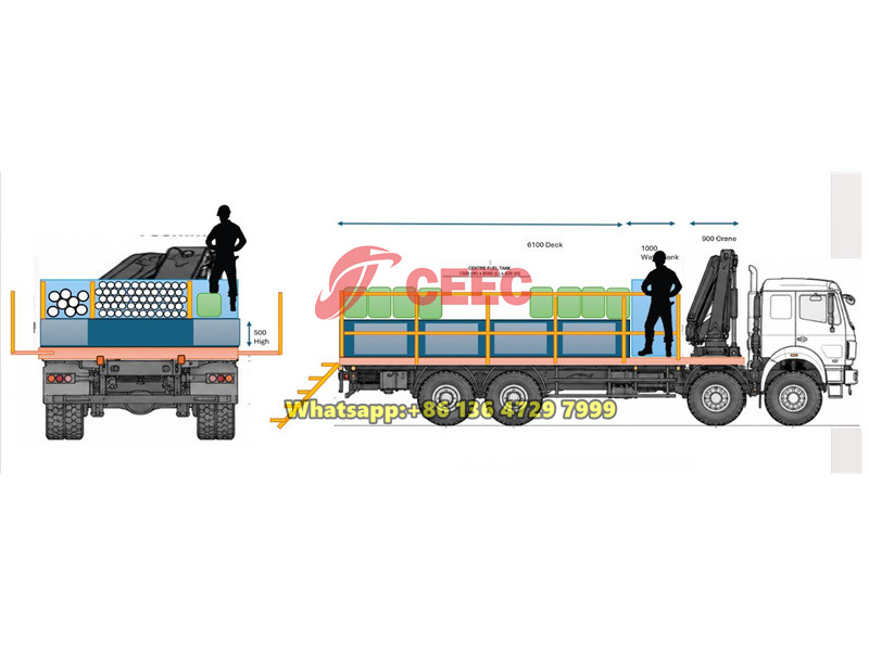 Beiben 8&times;8 truck drawing