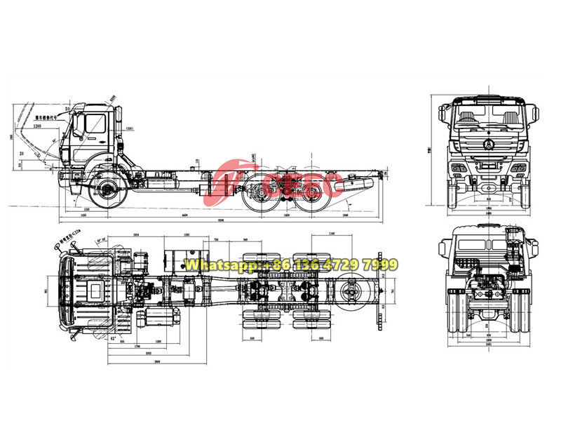 Beiben 8&times;8 truck drawing