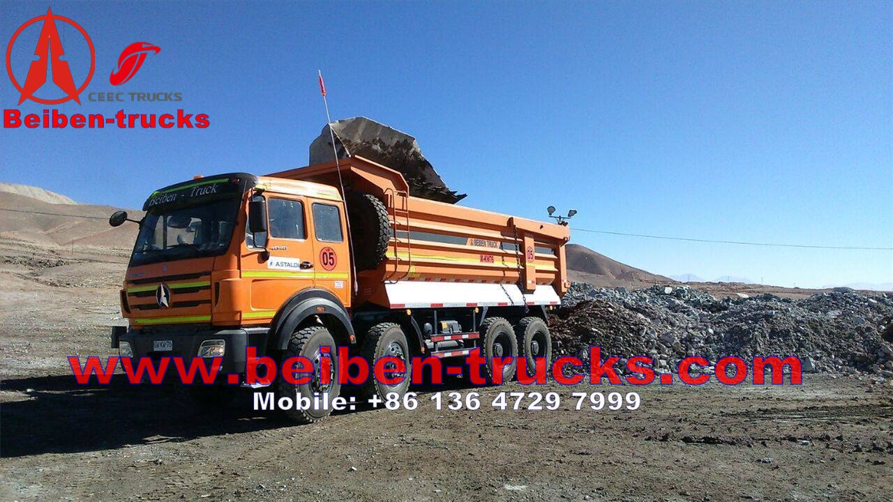 used beiben 8*4 drive heavy dump truck in best price