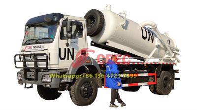 4x4 drive beiben vacuum tanker truck