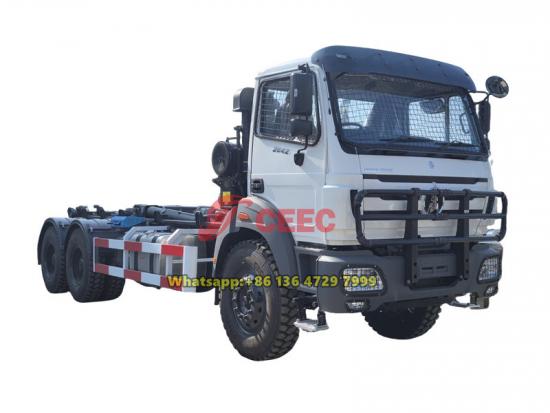 Beiben 6×6 off-road hook loader garbage truck