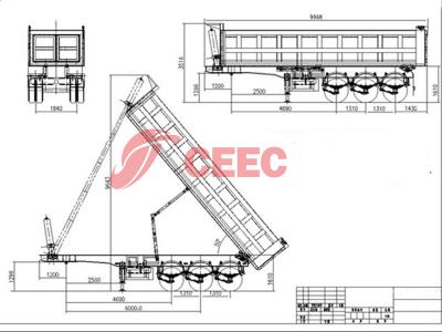 3 axles heavy duty tipper trailer