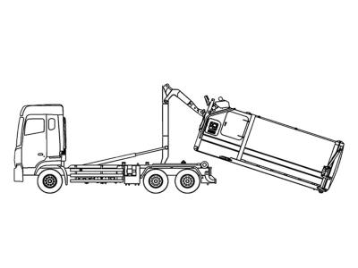 Beiben 12-wheeler hook loader garbage truck