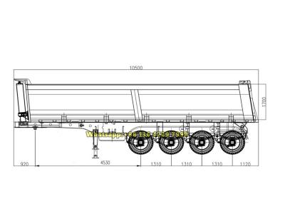Nigeria 4 axles heavy duty dumper trailer