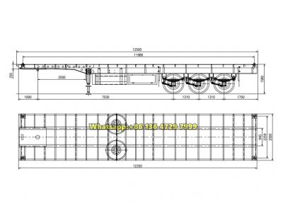 2 axles 40FT container flatbed trailer