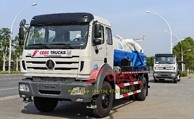 Beiben 1929 water truck and 1929 vacuum truck are exported to Uzbekistan