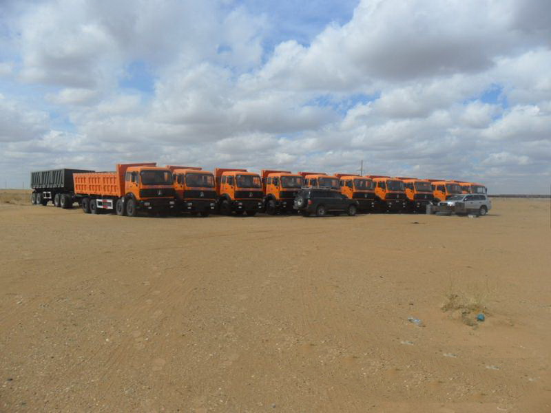20 units beiben 50 T dump trucks are sent to mogolia customer at ERLIANHAOTE 