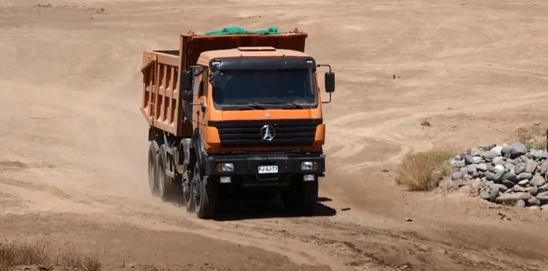 Beiben 50 T heavy duty dump truck in working site. 