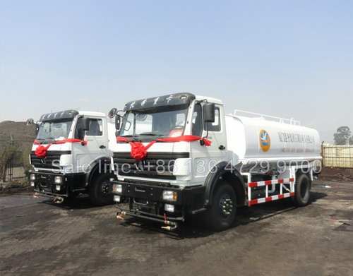 2 units beiben 10 CBM water tanker trucks for CHINA HARBOUR project in ANGOLA 