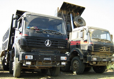 Beiben 420 Hp engine heavy duty dumpers are for congo , Brazzaville 