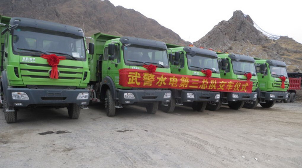 5 units beiben 2534K dump trucks are for for Nepal eathquake rescue 