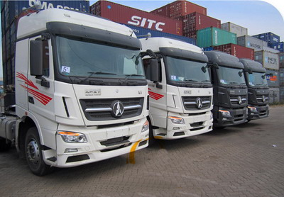 13 units beiben V3 tractor trucks are used by tanzania customer in seaport logistic 